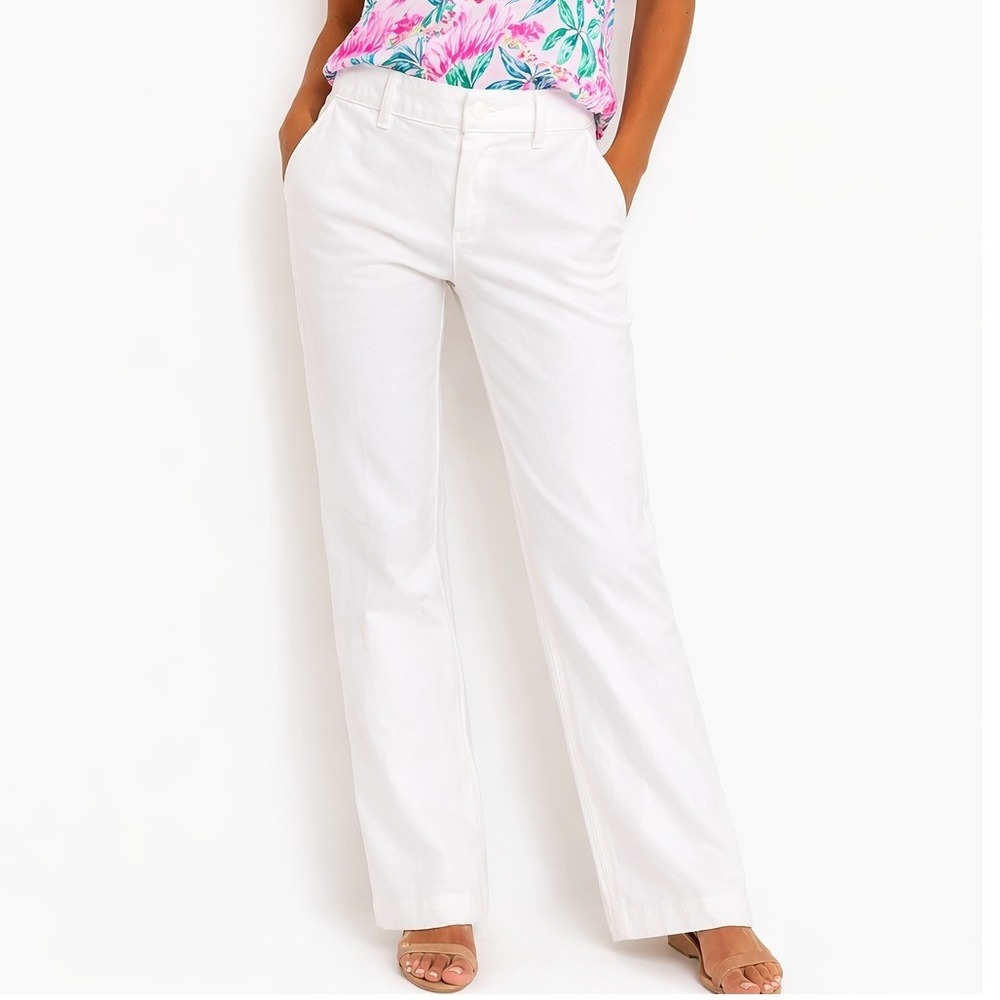 Lilly‎ Pulitzer Gold Button Cotton Pants Business Casual Size 0 Women